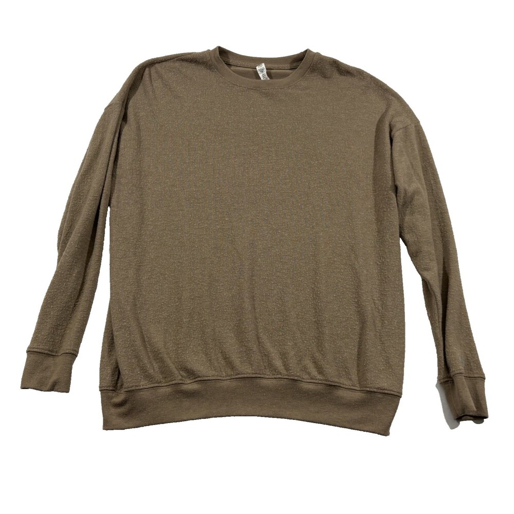 Alo Yoga Mens Pullover Brown Jumper Sweatshirt Gym Workout Quiet Luxury Sz XS
